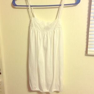 White tank with lace straps