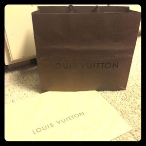 LV small/medium dust bag and large shopping bag.