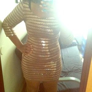 striped sequenced dress