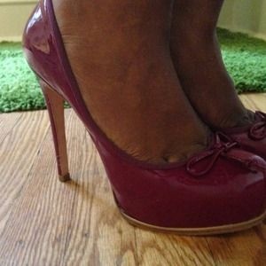 Raspberry colored pumps