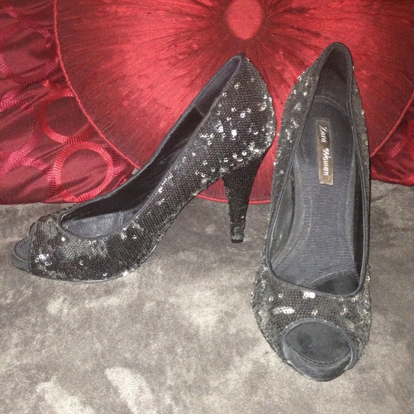 Zara silver/black sequin pumps