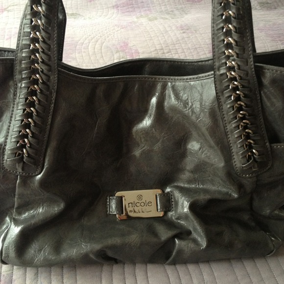 SOLD---Grey hobo purse