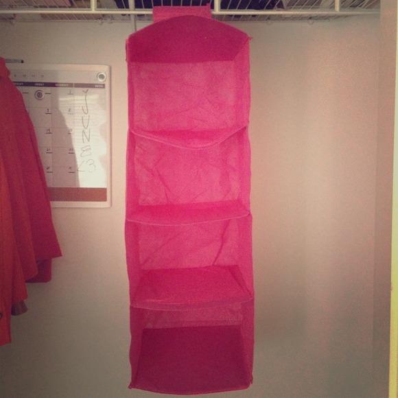 Hot Pink Hanging Shelf Closet Organizer