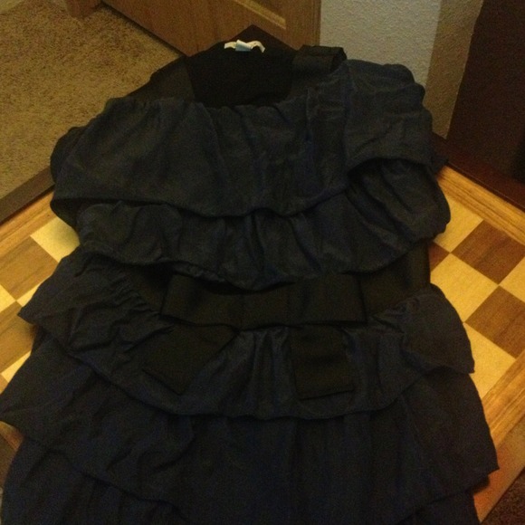 Navy blue and black tank top.