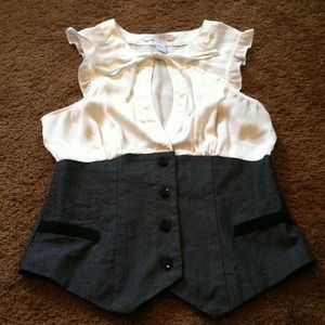 Gray/Ivory Girly Vest. Worn once.