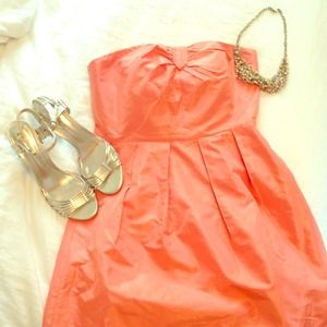 Coral JCrew silk dress