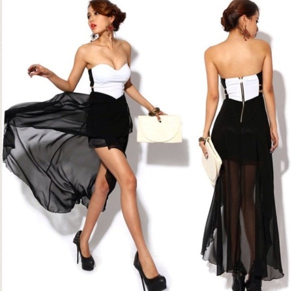 Black and white cocktail dress
