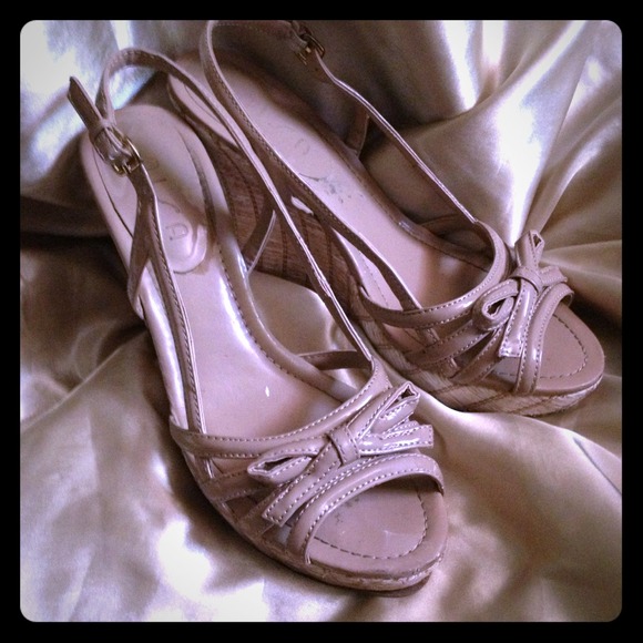 Strappy wedge sling backs - Nude 7.5