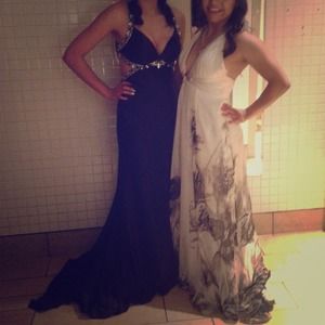 Black opened long dress