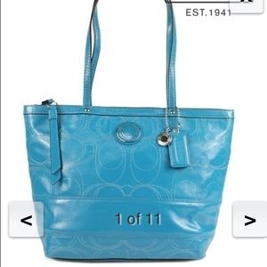 NWT Coach patent stitched tote REDUCED