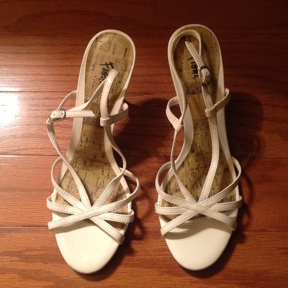 White strapy heels