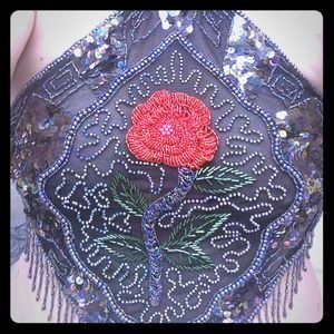 🌹Beaded Rose Top with bottoms. Size M/L.