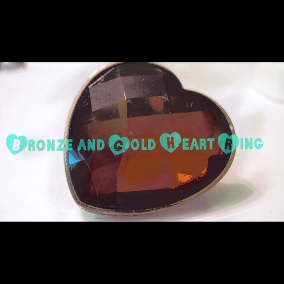 Bronze-Brown & Gold Heart Ring