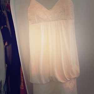 White lace bubble hem dress
