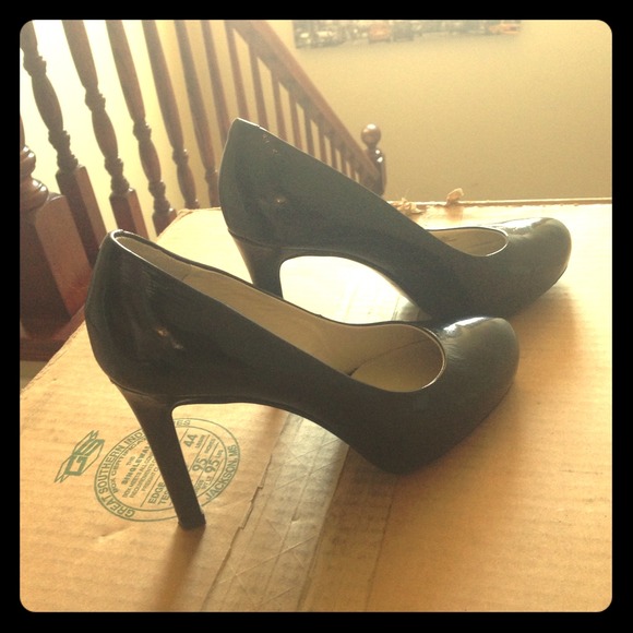 👠Black Patent Leather Rounded Tip High Heel Pumps