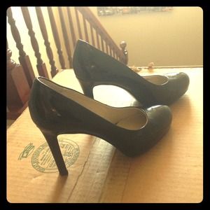 👠Black Patent Leather Rounded Tip High Heel Pumps