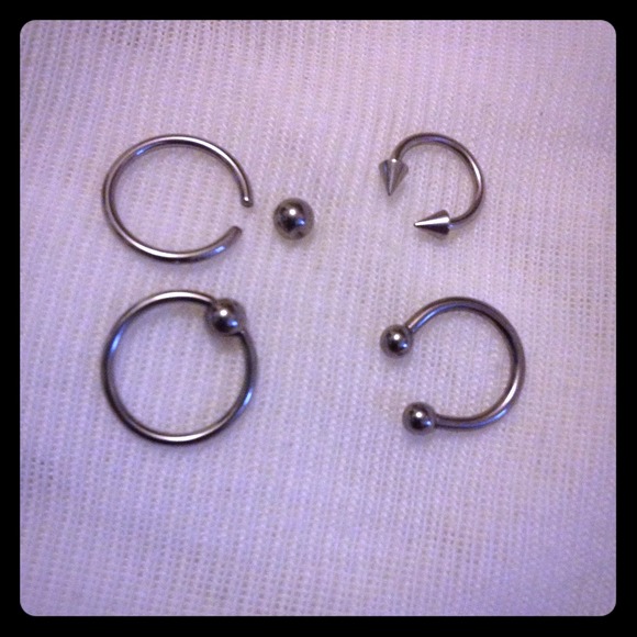 Cartilage Earrings. Silver. All never worn