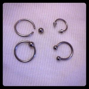 Cartilage Earrings. Silver. All never worn