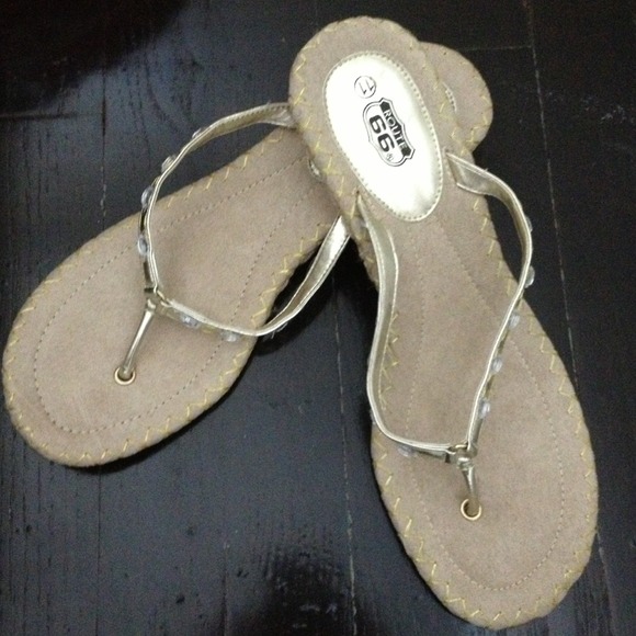 Gold Summer Flip Flops