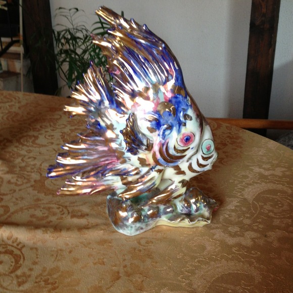 Ceramic, gold plating, fish