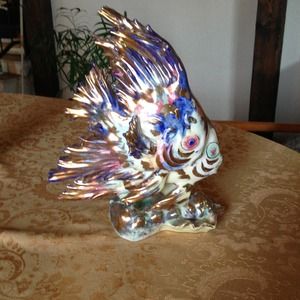 Ceramic, gold plating, fish