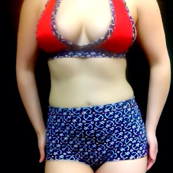 Vintage style rockabilly pin up two-piece bikini