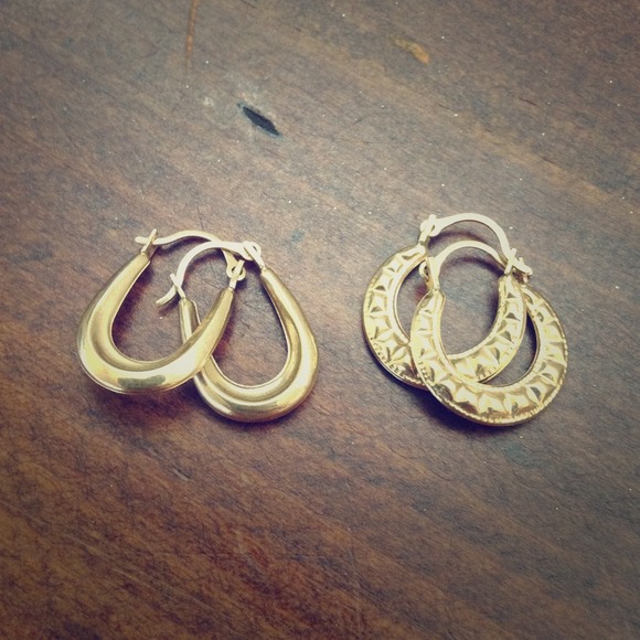 Reserved! Two Pairs of Real Gold Earrings