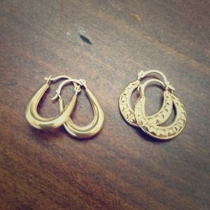 Reserved! Two Pairs of Real Gold Earrings