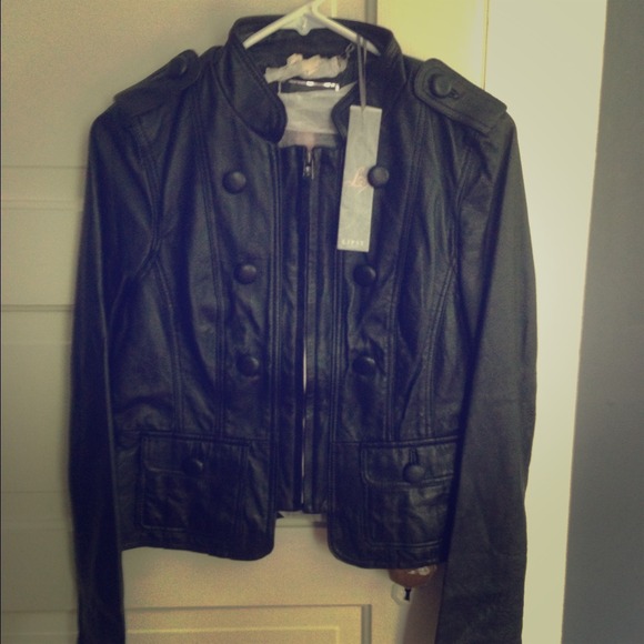 NWT Military Style Leather Jacket