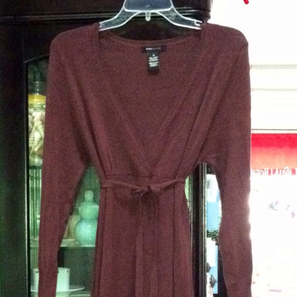 Brown faux wrap dress