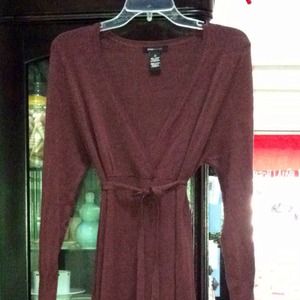 Brown faux wrap dress