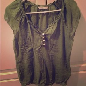 Old Navy green cotton blouse