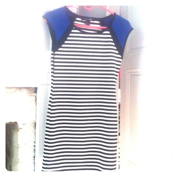 Blue Capped Sleeve Dress