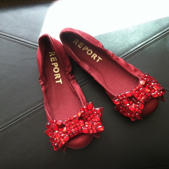 Bling red shoes.