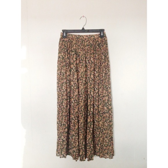 Floral print high waisted summer skirt