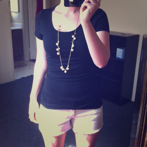 Michael by Michael Kors Black Ruched T-shirt