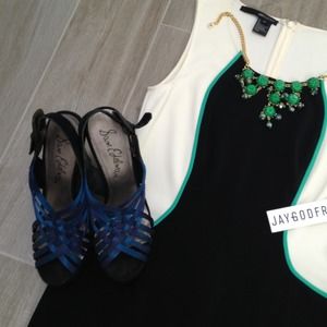 Sam Edelman Suede, Silk and Wood Sandals