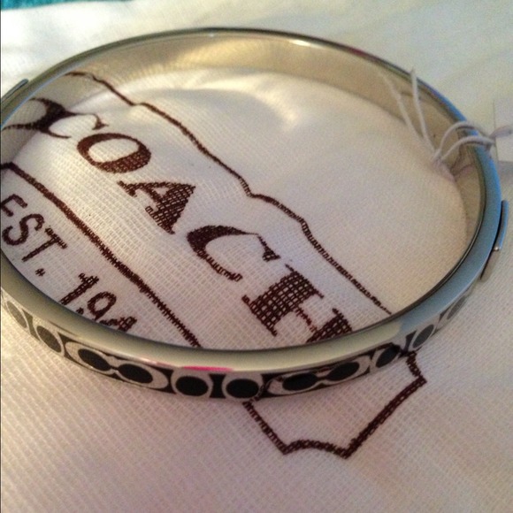 Beautiful coach bangle silver & black - Picture 1 of 3