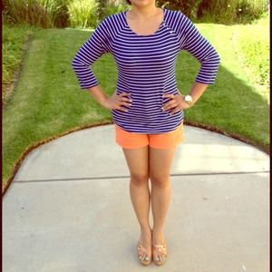 Banana Republic Blue with White pinstripe shirt