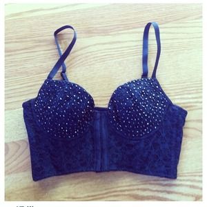 🌙Midnight blue crop top corset🌙