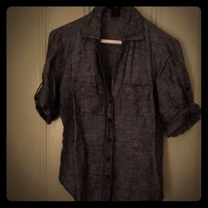 Ann Taylor metal grey blouse