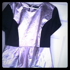 Metallic peplum plus size shirt