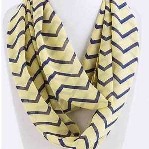Blue & yellow chevron infinity scarf.
