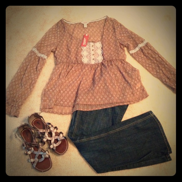 Bundle:Brown Peplum Top, maxi dress, velvet top
