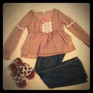 Bundle:Brown Peplum Top, maxi dress, velvet top