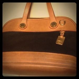 Vintage Dooney & Burke tote, Black and Tan! Great!