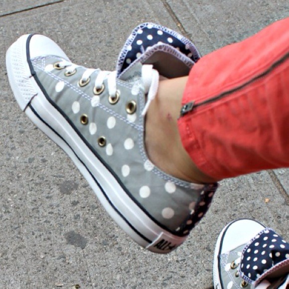 Converse Shoes All Star Graywhite Polka Dot Poshmark