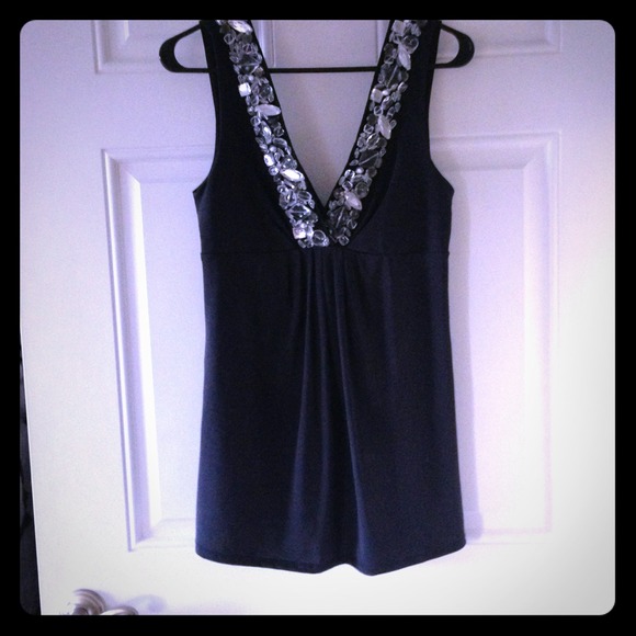 Etro navy tank,chunky crystals on front and back. - Picture 1 of 3