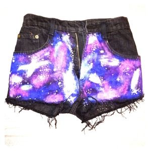 Galaxy High Waisted Studded Shorts Sz 3