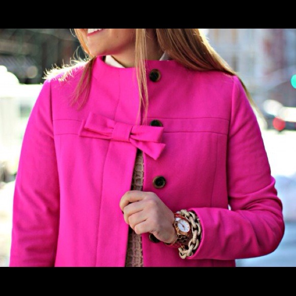 J. Crew SOLD J.Crew Pink Wool Cashmere Bow Coat from Jessica's